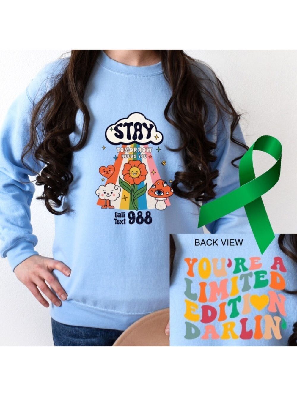 Stay mental health graphic crewneck sweatshirt size XL